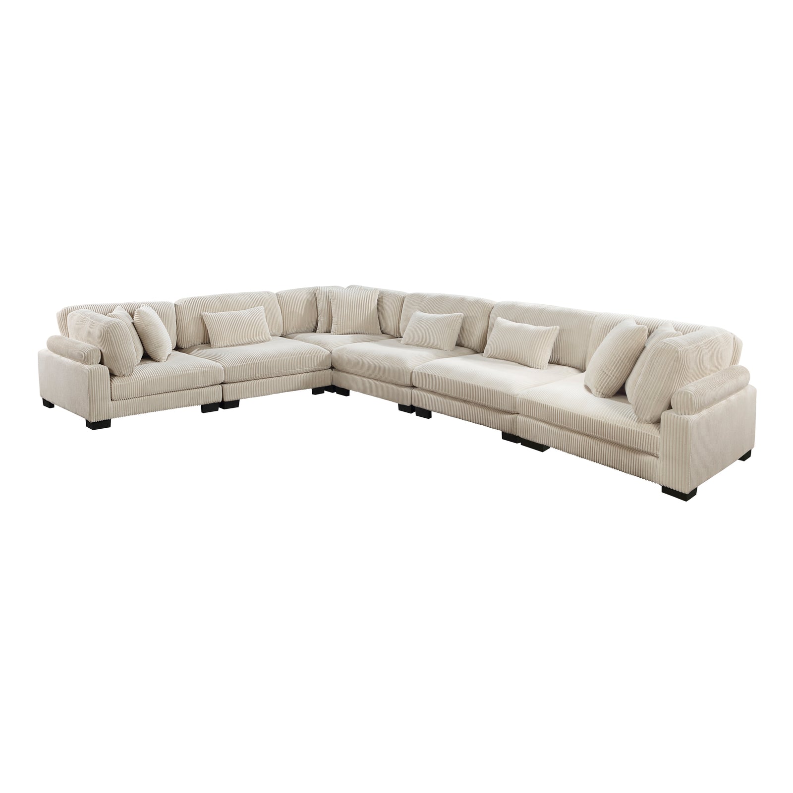 Braidy Corduroy 6-Piece Modular Sectional Sofa