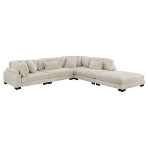 Braidy Corduroy 5-Piece Modular Sectional with Ottoman