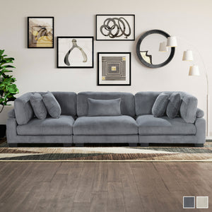 Braidy Corduroy Upholstered Living Room Sofa