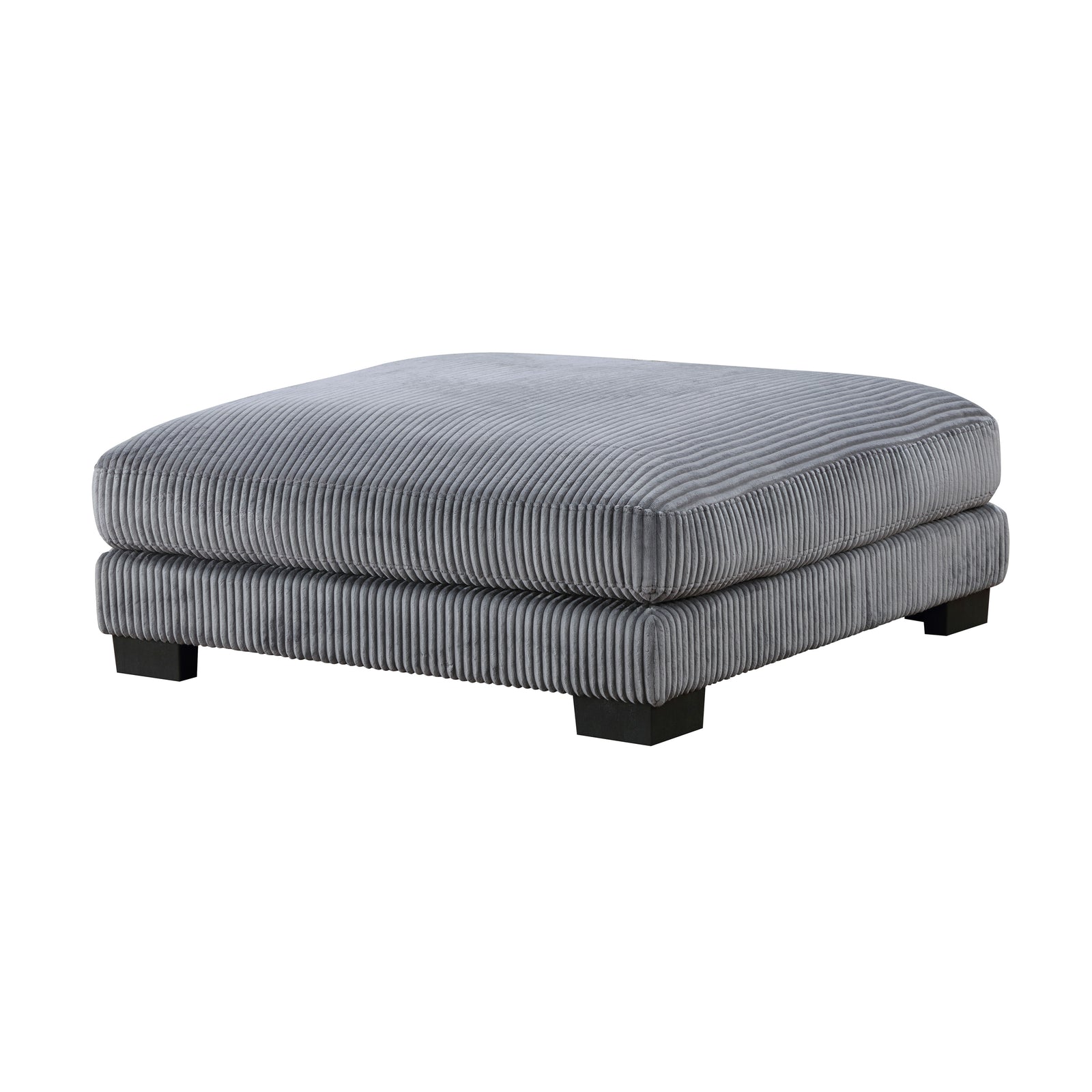 Braidy Corduroy Upholstered Ottoman