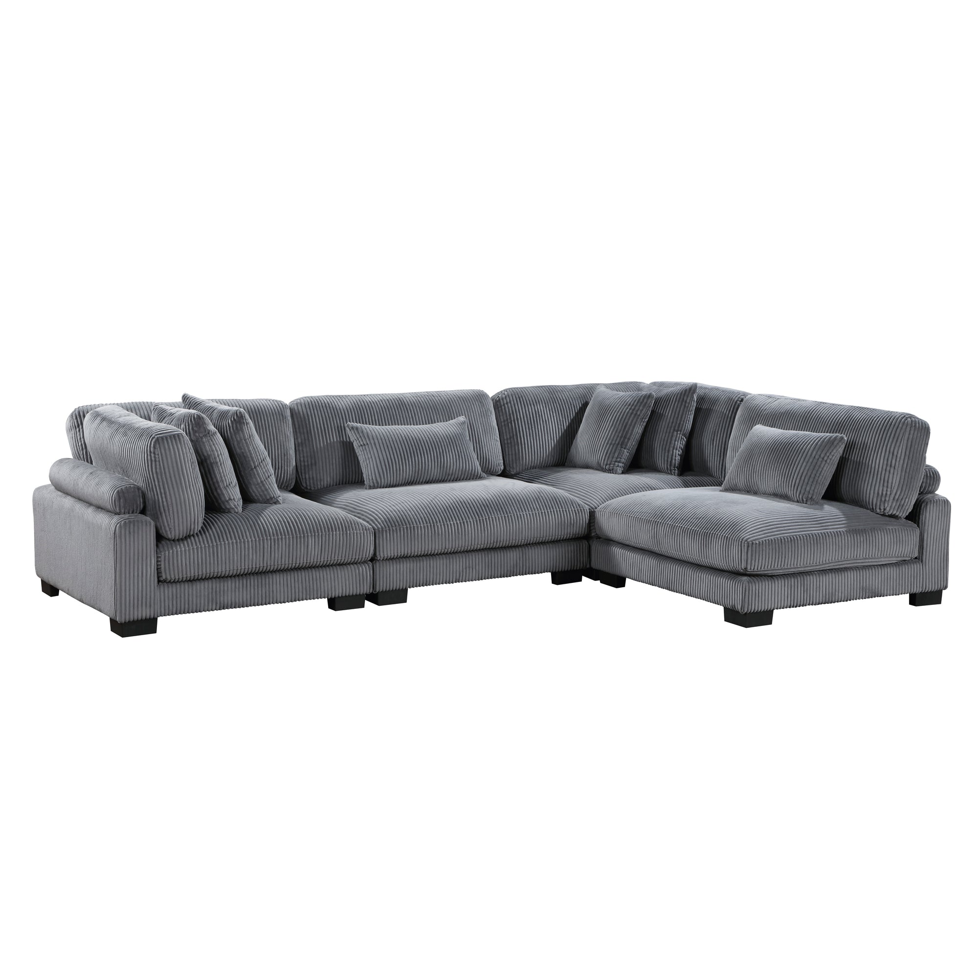 Braidy Corduroy 4-Piece Modular Sectional Sofa