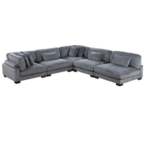 Braidy Corduroy 5-Piece Modular Sectional Sofa