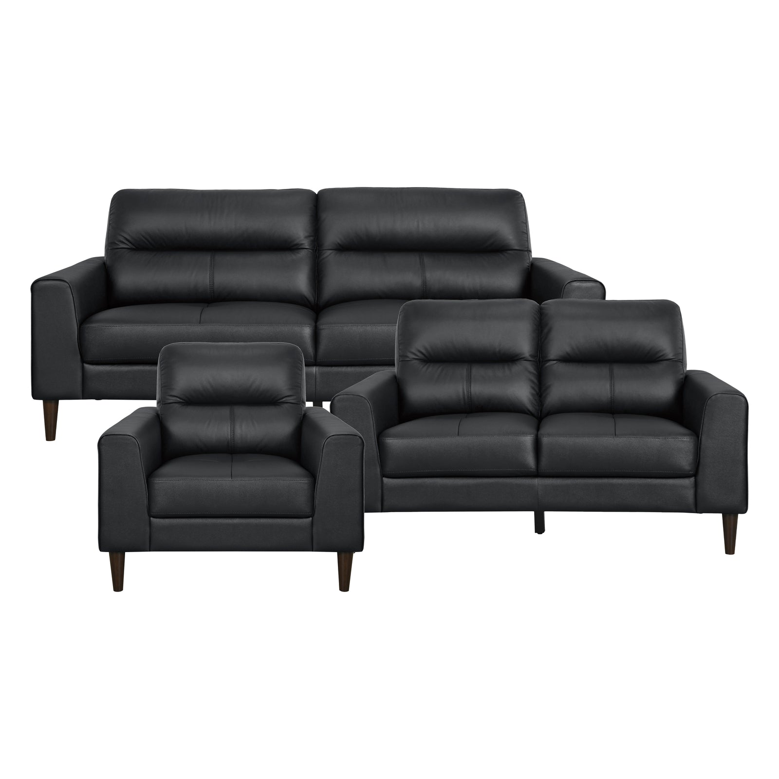 Dakota 3-Piece Leather Match Living Room Sofa Set