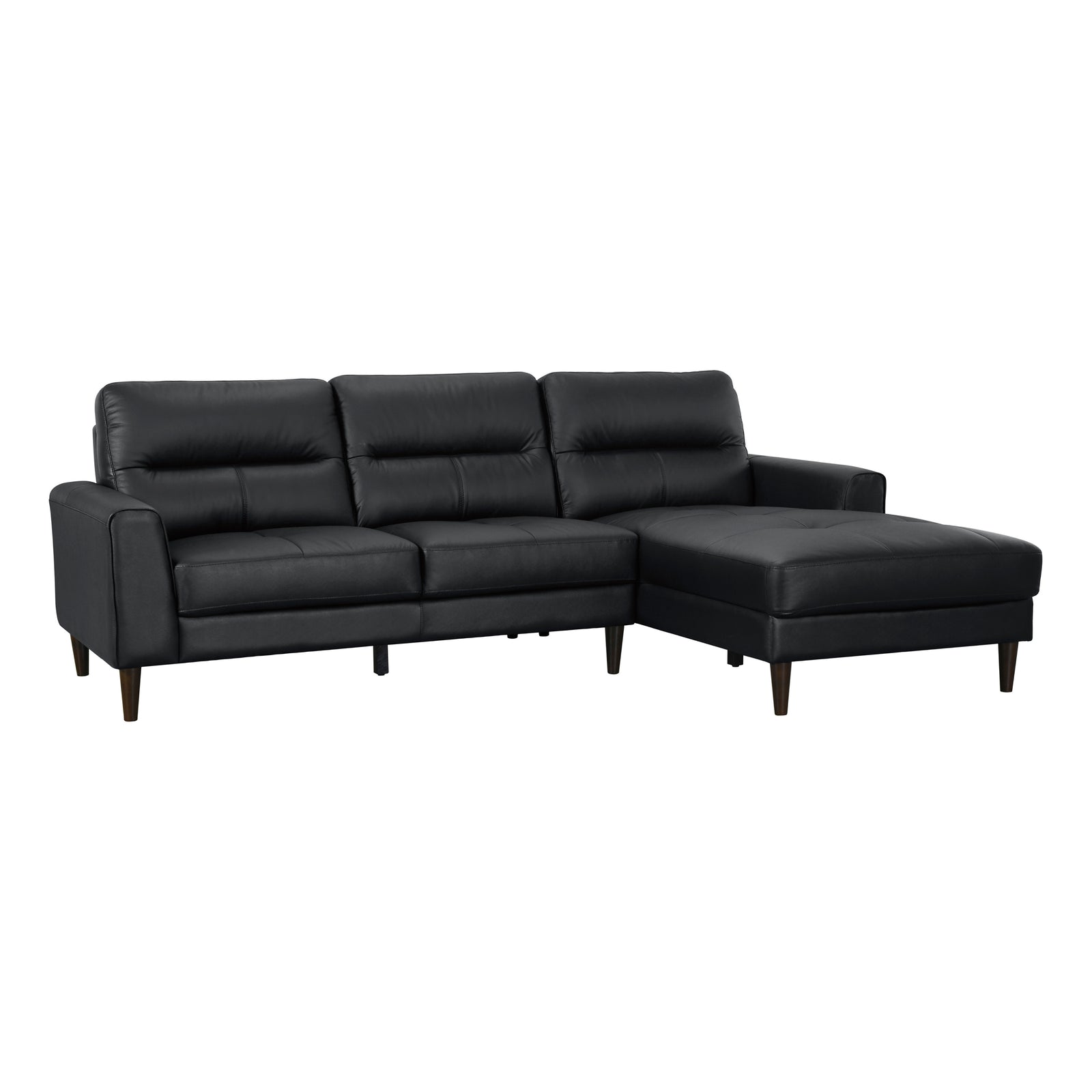 Dakota Leather Match Living Room 2-Piece Sectional with Right Chaise