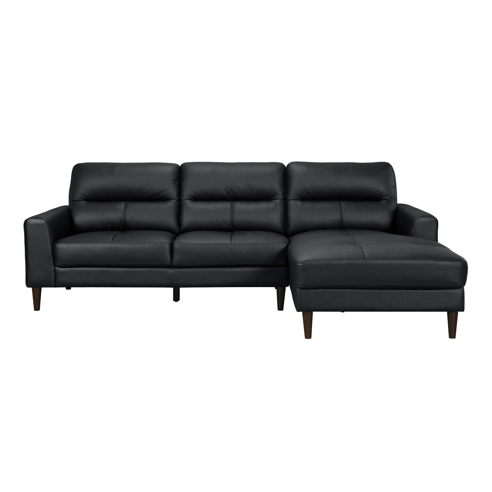 Dakota Leather Match Living Room 2-Piece Sectional with Right Chaise