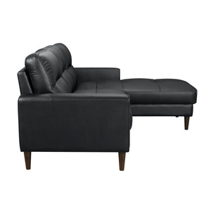 Dakota Leather Match Living Room 2-Piece Sectional with Right Chaise