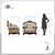 Vista 3-Piece Chenille Living Room Sofa Set
