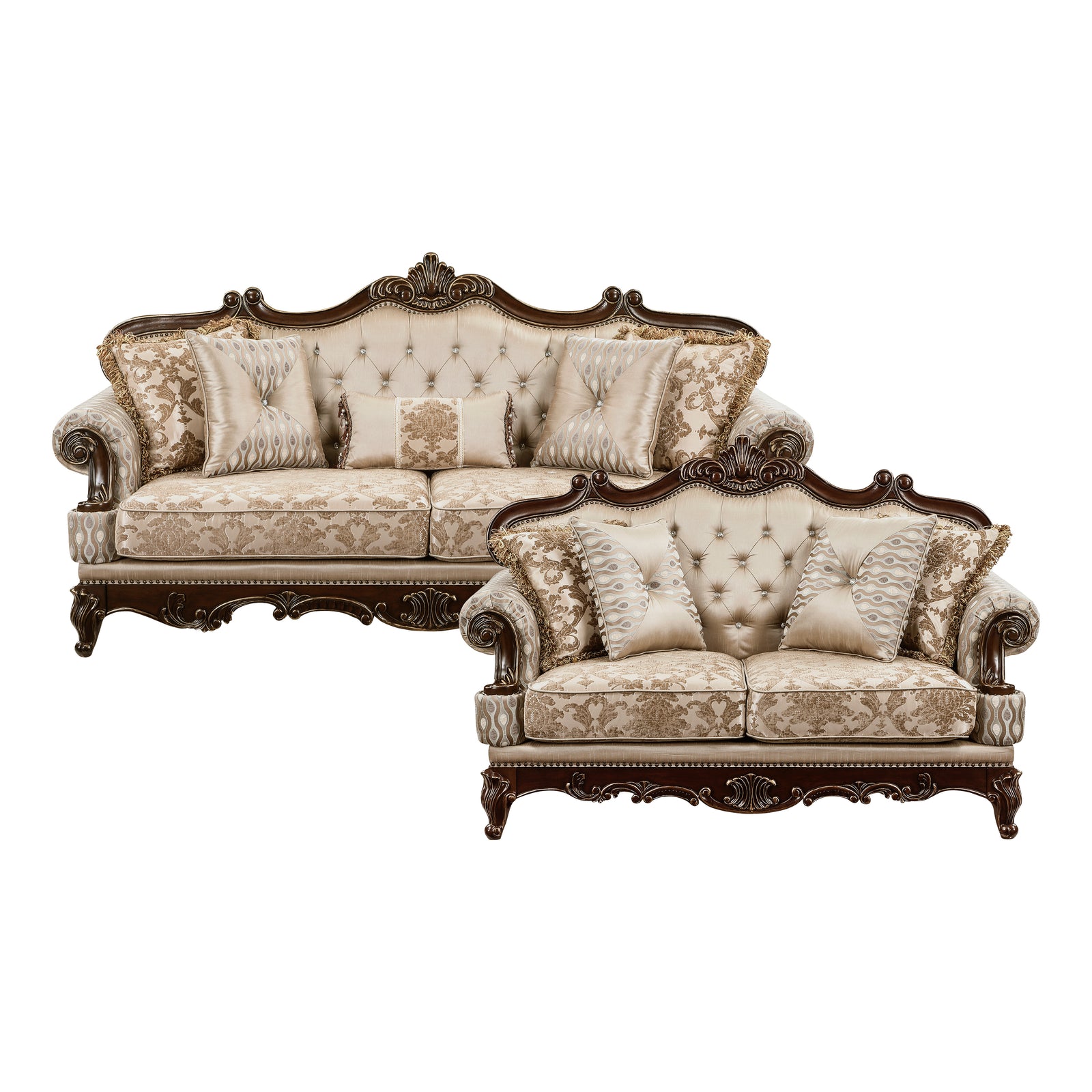 Vista 2-Piece Chenille Living Room Sofa Set