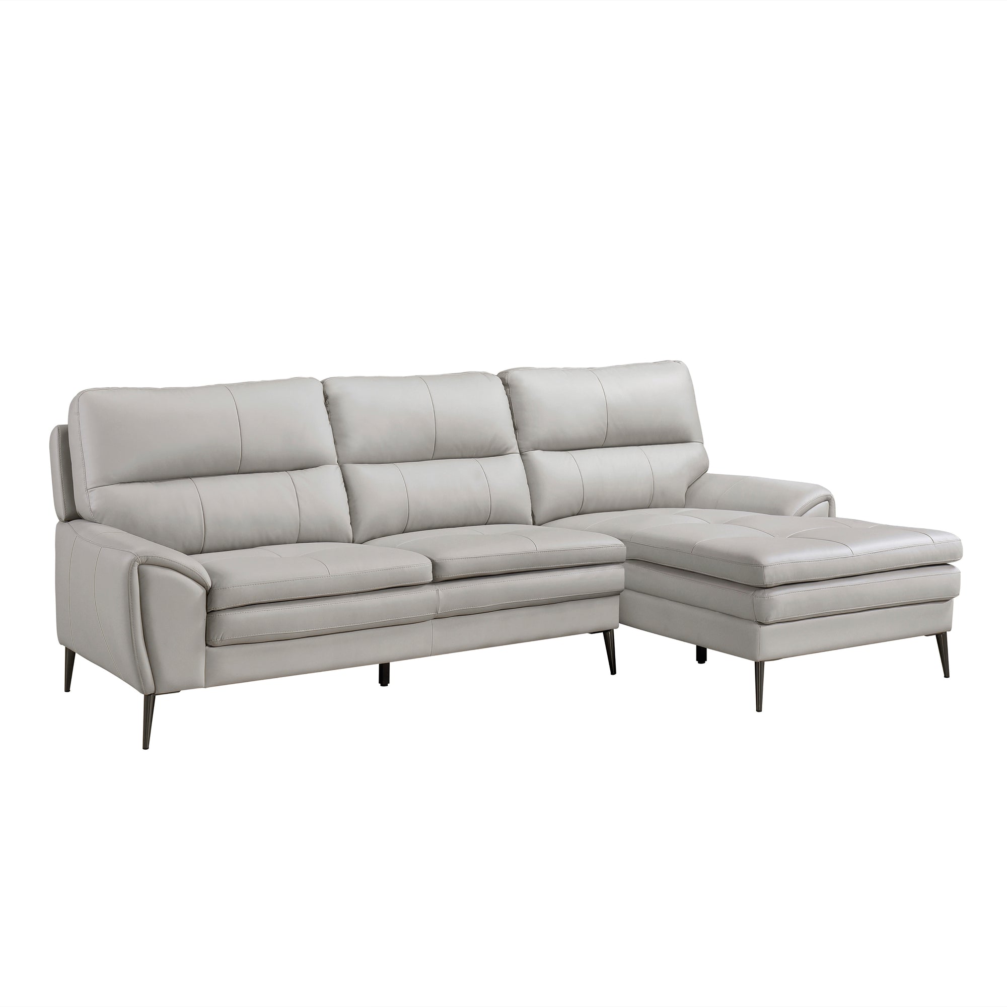 Flynn Leather Match 2-Piece Sectional with Right Chaise