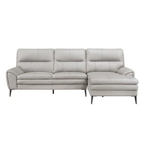Flynn Leather Match 2-Piece Sectional with Right Chaise