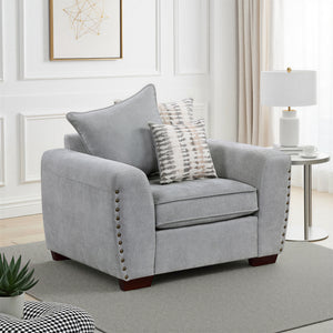 Ezra 3-Piece Chenille Fabric Living Room Sofa set