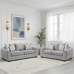 Ezra 2-Piece Chenille Fabric Living Room Sofa set