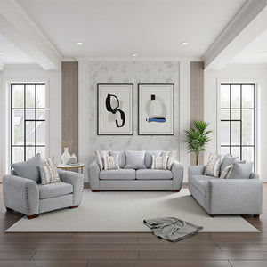 Ezra 3-Piece Chenille Fabric Living Room Sofa set