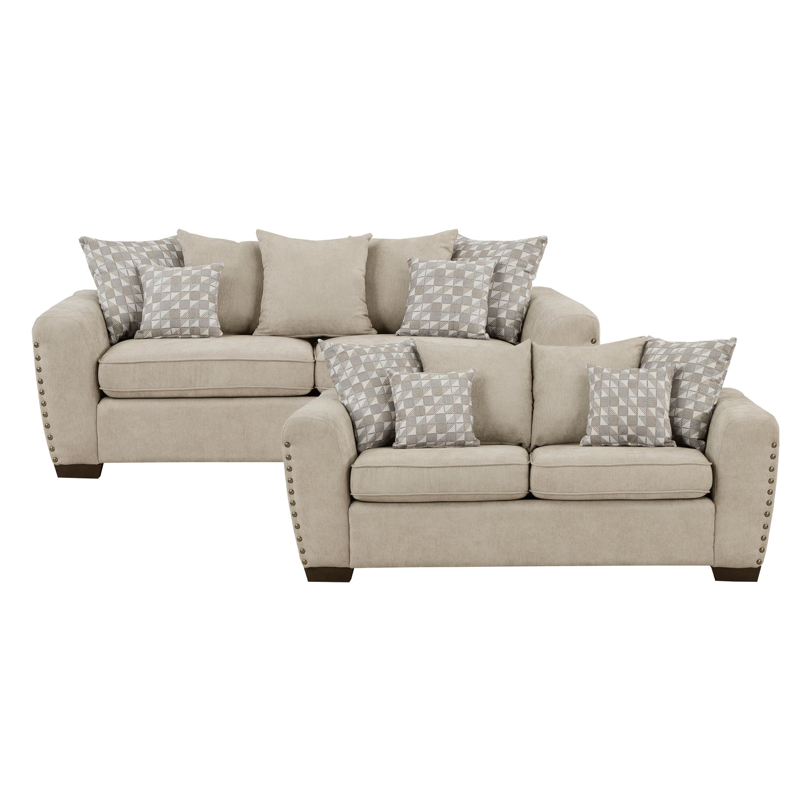 Ezra 2-Piece Chenille Living Room Sofa Set