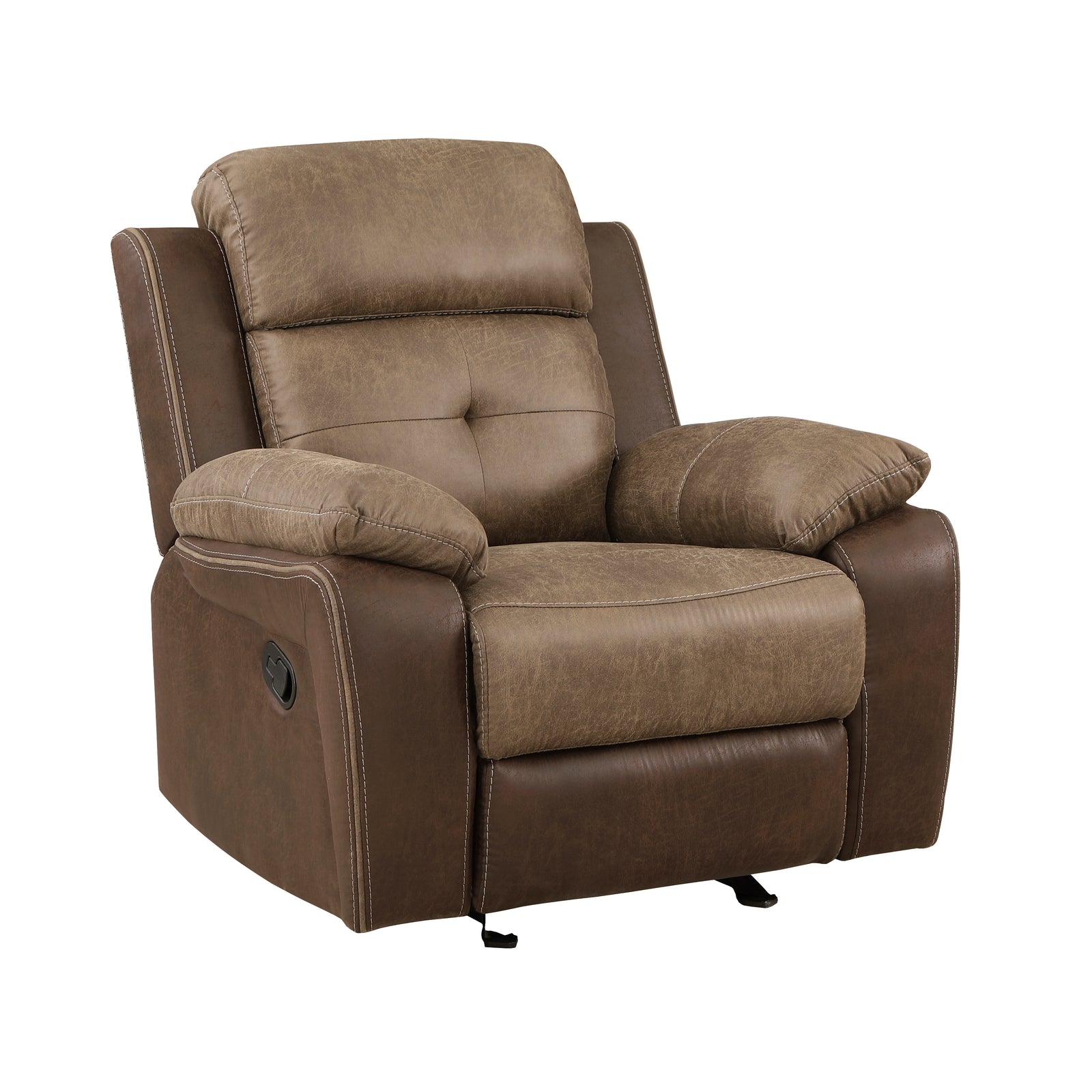 Jonnie Polished Microfiber Glider Reclining Chair