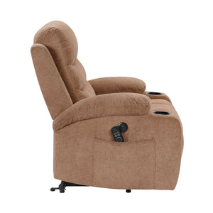 Lera Microfiber Power Lift Chair with Massage, Heat, Charging Ports and Cup-Holders