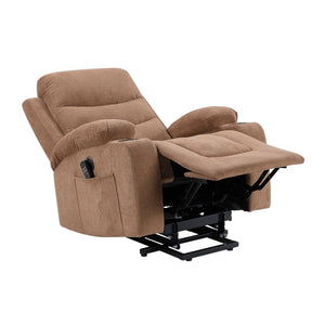 Lera Microfiber Power Lift Chair with Massage, Heat, Charging Ports and Cup-Holders