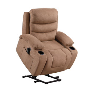 Lera Microfiber Power Lift Chair with Massage, Heat, Charging Ports and Cup-Holders
