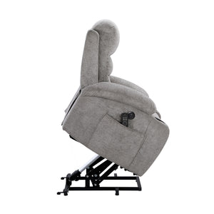 Lera Microfiber Power Lift Chair with Massage, Heat, Charging Ports and Cup-Holders