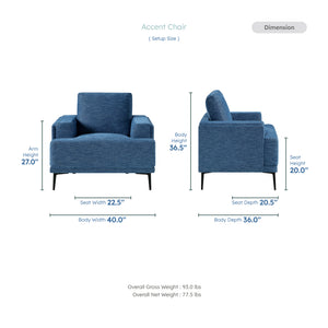 Luma Chenille Fabric Living Room Chair