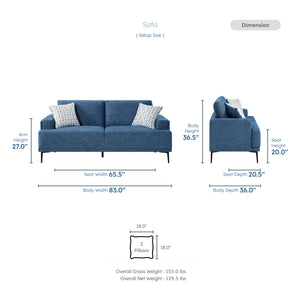 Luma Chenille Fabric Living Room Sofa