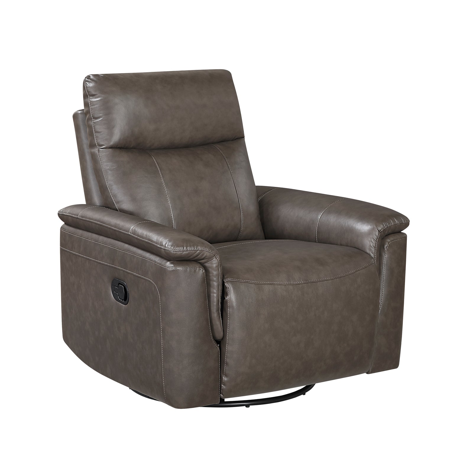 Koa Leather Match Swivel Glider Reclining Chair
