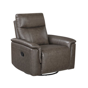 Koa Leather Match Swivel Glider Reclining Chair