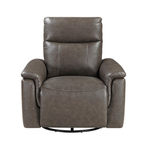 Koa Leather Match Swivel Glider Reclining Chair