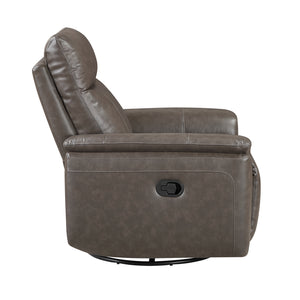 Koa Leather Match Swivel Glider Reclining Chair