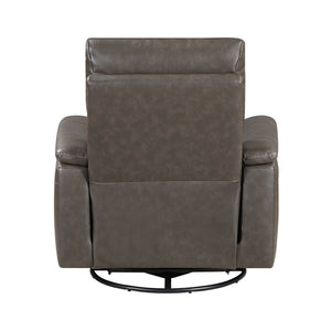 Koa Leather Match Swivel Glider Reclining Chair