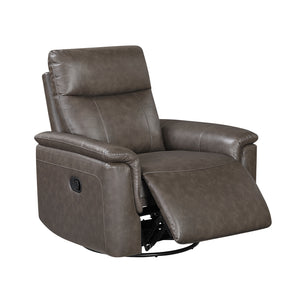Koa Leather Match Swivel Glider Reclining Chair