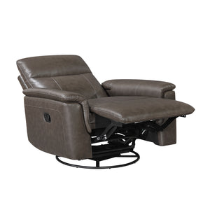 Koa Leather Match Swivel Glider Reclining Chair