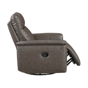 Koa Leather Match Swivel Glider Reclining Chair