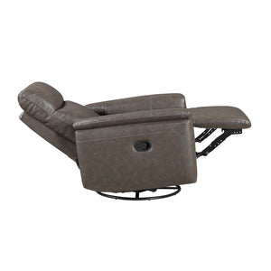 Koa Leather Match Swivel Glider Reclining Chair