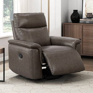 Koa Leather Match Swivel Glider Reclining Chair