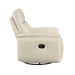 Koa Leather Match Swivel Glider Reclining Chair
