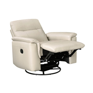 Koa Leather Match Swivel Glider Reclining Chair