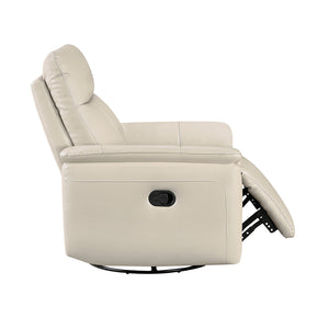 Koa Leather Match Swivel Glider Reclining Chair