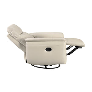 Koa Leather Match Swivel Glider Reclining Chair