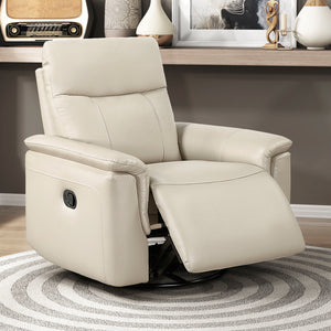Koa Leather Match Swivel Glider Reclining Chair