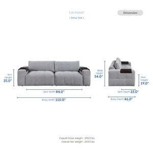 Mackay Textured Fabric Living Room Loveseat
