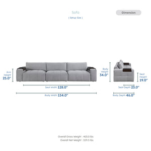 Mackay Textured Fabric Living Room Sofa