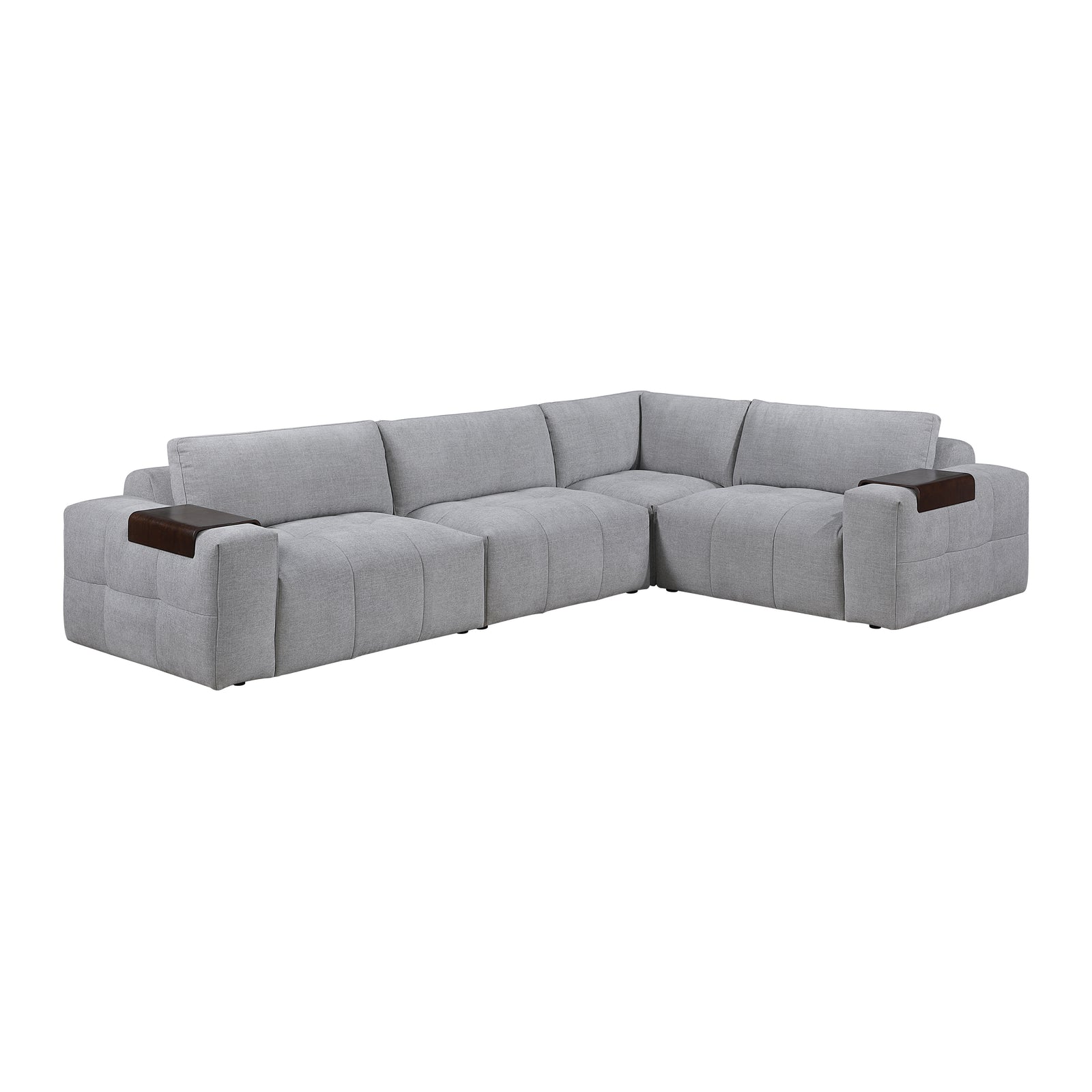 Mackay 4-Piece Textured Fabric Modular Sectional