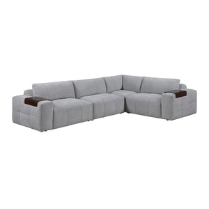Mackay 4-Piece Textured Fabric Modular Sectional