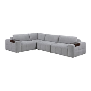 Mackay 4-Piece Textured Fabric Modular Sectional