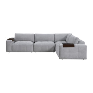 Mackay 4-Piece Textured Fabric Modular Sectional