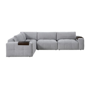 Mackay 4-Piece Textured Fabric Modular Sectional
