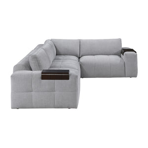 Mackay 4-Piece Textured Fabric Modular Sectional