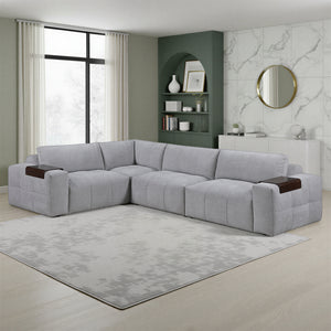 Mackay 4-Piece Textured Fabric Modular Sectional
