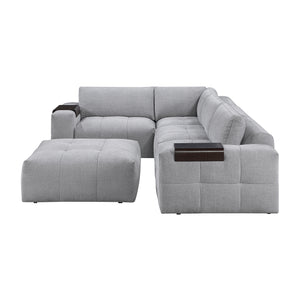 Mackay 5-Piece Textured Fabric Modular Sectional with Ottoman